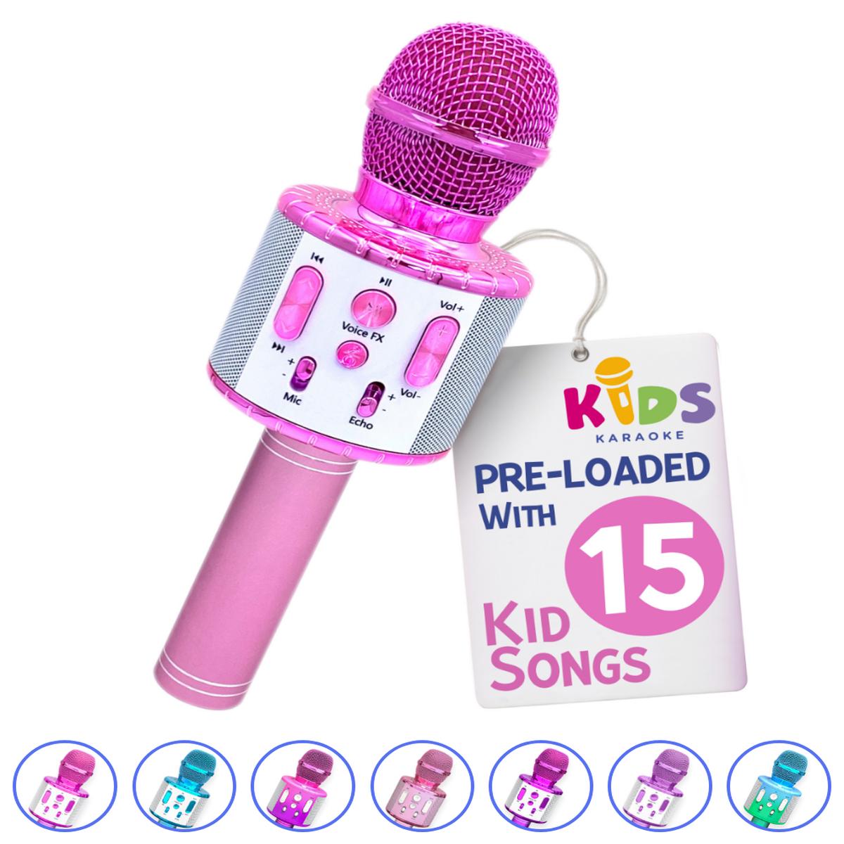 , Kids Karaoke Microphone | Includes Bluetooth & Pre-Loaded Songs